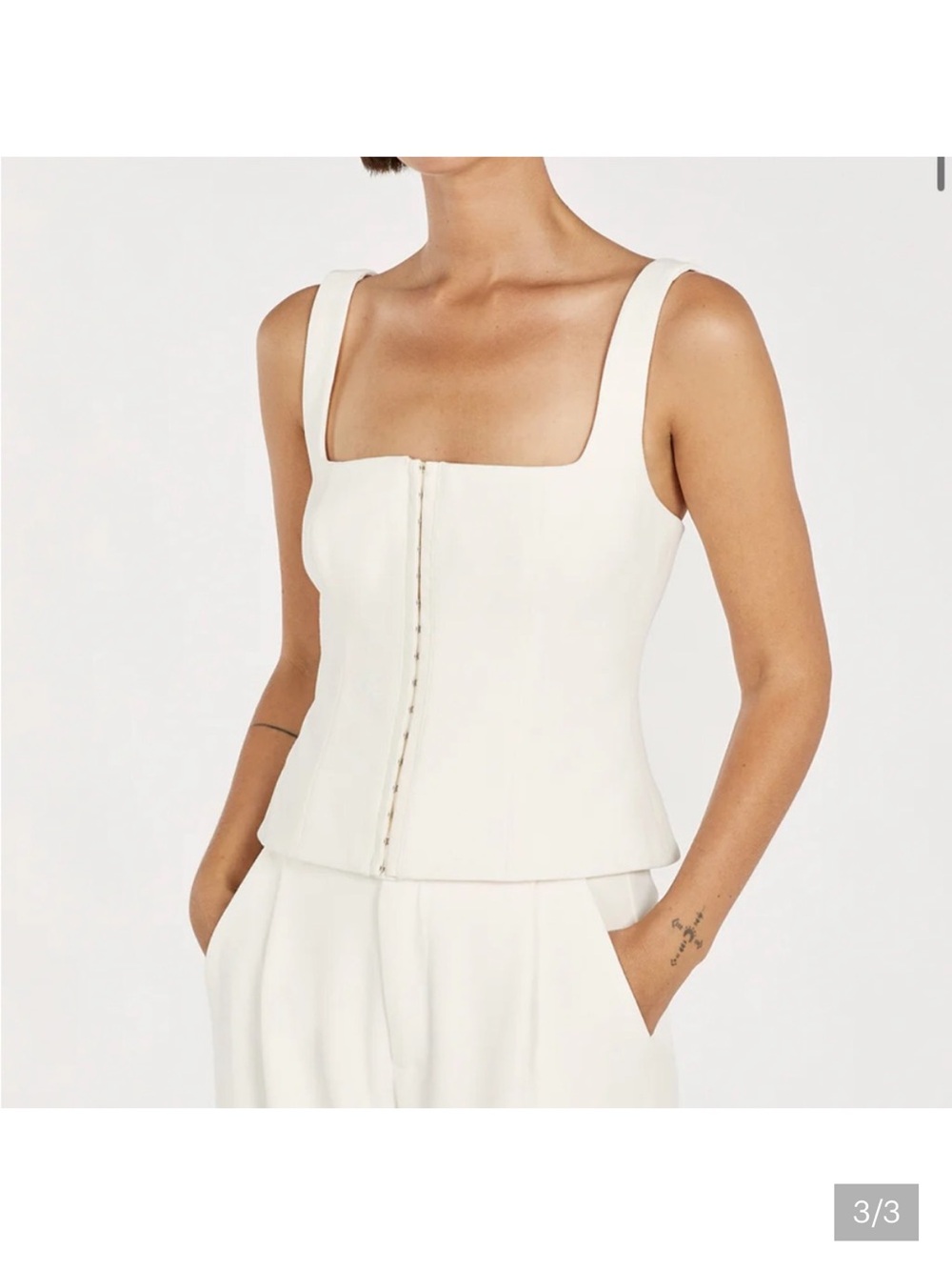 NWT DISSH ROSA CREAM HOOK & EYE TOP